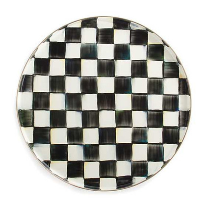 MacKenzie Childs Courtly Check Enamel Round Tray