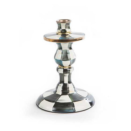 MacKenzie Childs Courtly Check Enamel Candlestick - Small