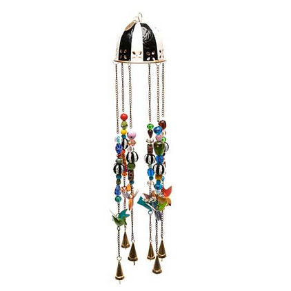 MacKenzie Childs Bird And Beads Wind Chimes