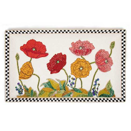 MacKenzie Childs Poppy Garden Beaded Tray