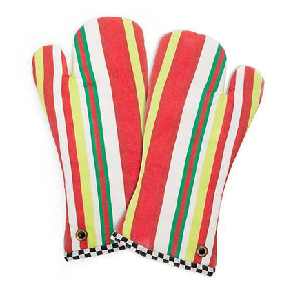 MacKenzie Childs Jolly Woven Oven Mitts - Set Of 2