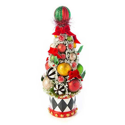 MacKenzie Childs Jolly Holiday Bottle Brush Tree - Small