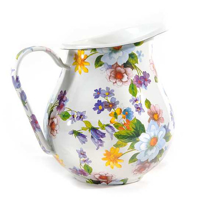 MacKenzie Childs Flower Market Pitcher - White