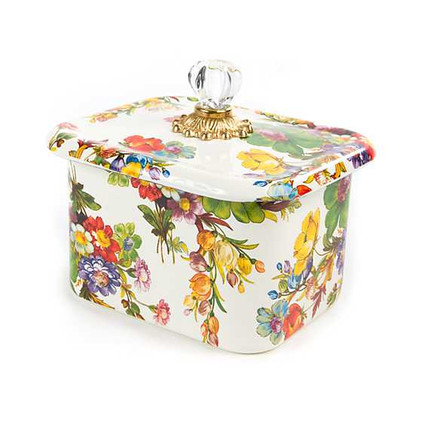 MacKenzie Childs Flower Market Recipe Box - White