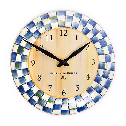 MacKenzie Childs Royal Check Enamel Clock