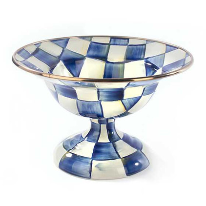 MacKenzie Childs Royal Check Enamel Compote - Small