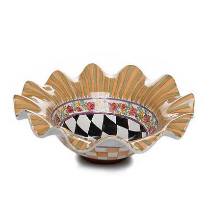 MacKenzie Childs Taylor Small Fluted Serving Bowl - Odd Fellows