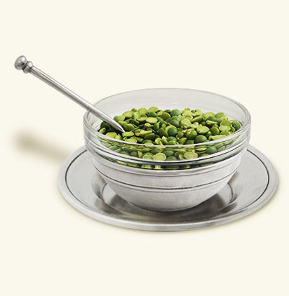 Match Italian Pewter Condiment Uno With  Spoon & Saucer