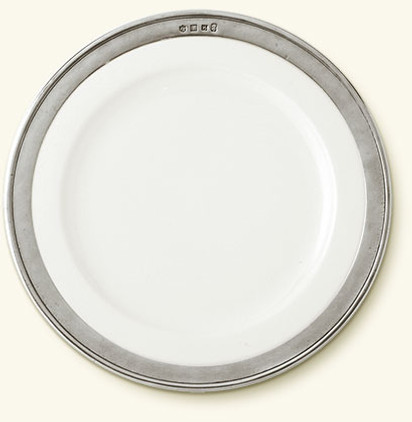 Match Italian Pewter Convivio Dinner Plate White