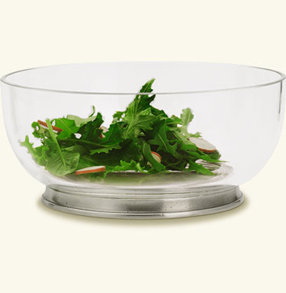 Match Italian Pewter Round Crystal Bowl Medium Salad