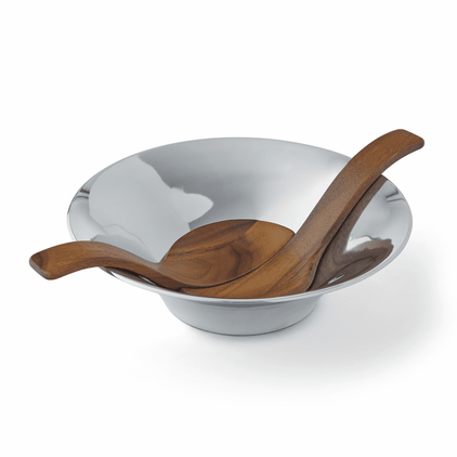 Nambe Classic Chillable Salad Bowl with Servers