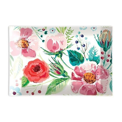Michel Design Works Wild Berry Blossom Rectangle Glass Soap Dish