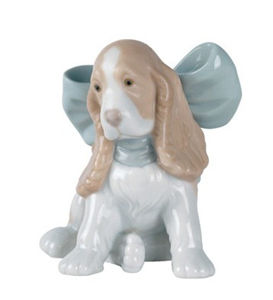 Nao by Lladro Porcelain Puppy present Figurine