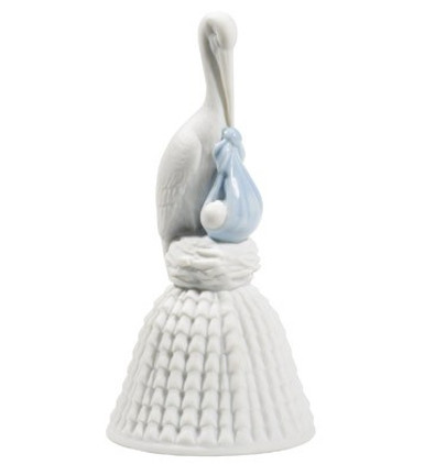 Nao by Lladro Porcelain Stork Bell Blue