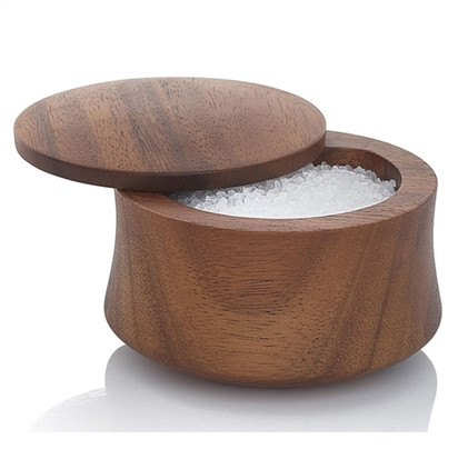 Nambe Nara Acacia Wood Salt Cellar