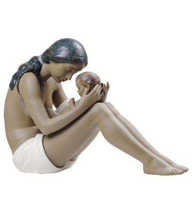 Nao by Lladro Porcelain My Dearest One Figurine Dark Skin