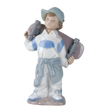 Nao by Lladro Porcelain "Little skateboarder" Figurine