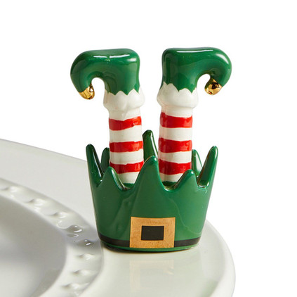 Nora Fleming Jingle Toes Elf Feet Mini Ceramic Charm