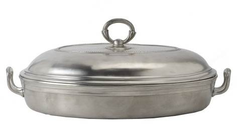 Match Italian Pewter Toscana Pyrex Casserole Dish with Lid Large