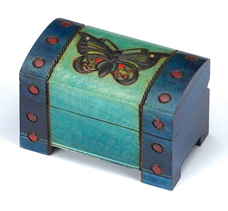 Polish Handcarved Wooden Box - Butterfly Chest Box