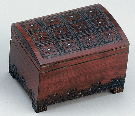 Polish Handcarved Wooden Box - Large Jewelry Treasure Chest