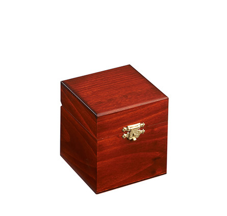 Polish Handcarved Wooden Box - 4 Cube with Brass Latch