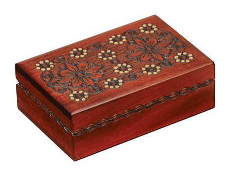 Polish Handcarved Wooden Box - 12 Blossoms Box