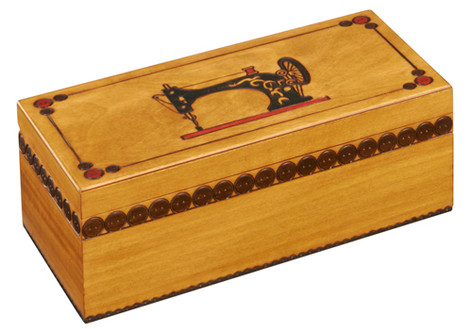 Polish Handcarved Wooden Box - Sewing Box with Partitions