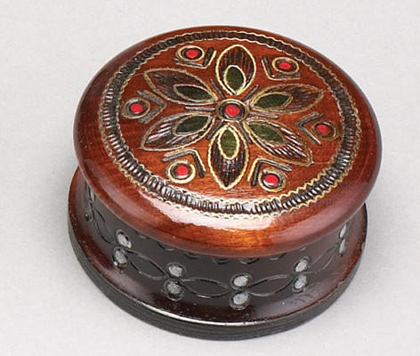 Polish Handcarved Wooden Box - Round Box #3
