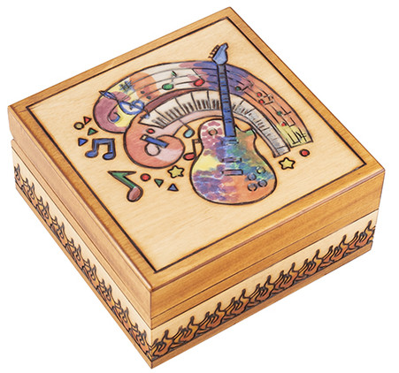 Polish Handcarved Wooden Box - Rainbow Music Box