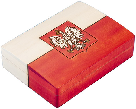 Polish Handcarved Wooden Box - Poland Flag Box