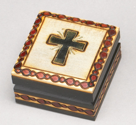 Polish Handcarved Wooden Box - Cross Box #1