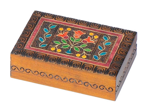 Polish Handcarved Wooden Box - Floral Box #5