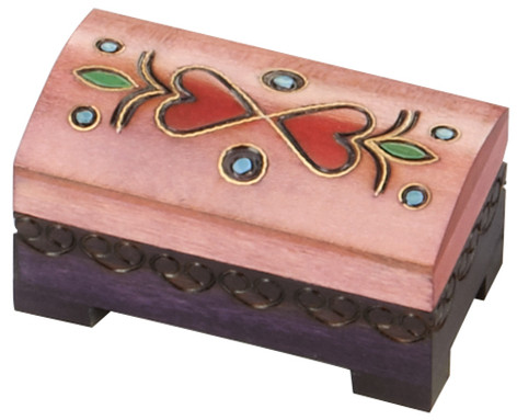 Polish Handcarved Wooden Box - Heart Chest Box
