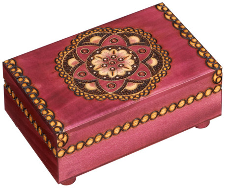 Polish Handcarved Wooden Box - Kaleidoscope Trick Box #2