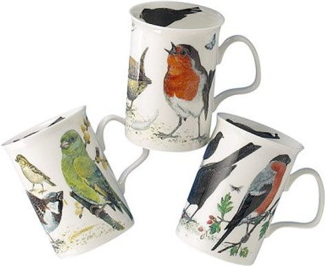 Roy Kirkham Garden Birds Mugs - Set of Three (Lancaster)