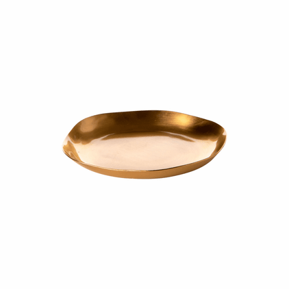 Rosy Rings 4 inch Small Gold Candle Plate