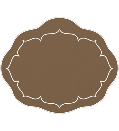Skyros Designs Linho Collection Taupe White Oval