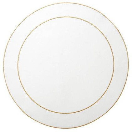 Skyros Designs Linho Simple Round Mat White/Gold