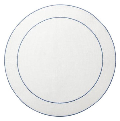 Skyros Designs Linho Simple Round Mat White/Blue