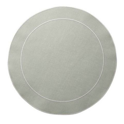 Skyros Designs Linho Simple Round Mat Ice Blue/White