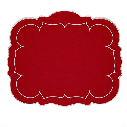 Skyros Designs Linho Collection Red Red White Rectangle