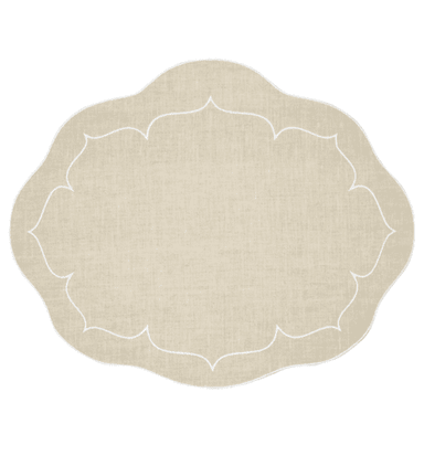 Skyros Designs Linho Mat Oval - Dark Natural/White