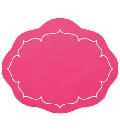 Skyros Designs Linho Collection Fuchsia White Oval