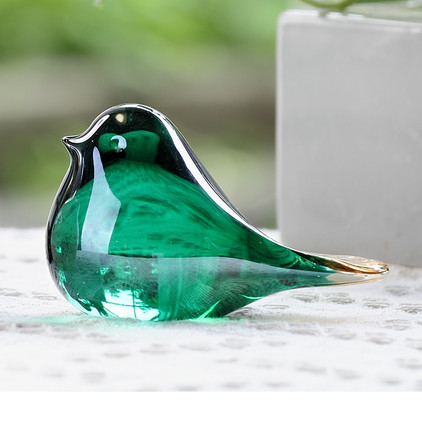 SPI Home Art Glass Green Bird