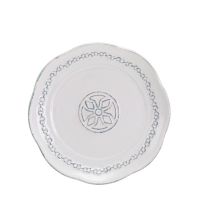 Skyros Designs Villa Beleza Bread Candle Plate Vintage White