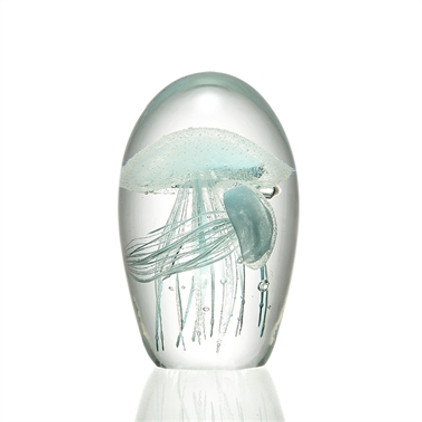 SPI Home Art Glass Pale Green Jellyfish Duo 4