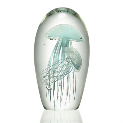 SPI Home Art Glass Pale Green Jellyfish Duo 6