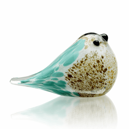 SPI Home Art Glass Blue and Brown Bird