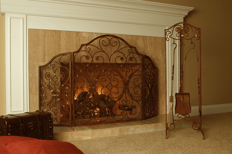 Provincial 3 Panel Fireplace Screen by SPI Home